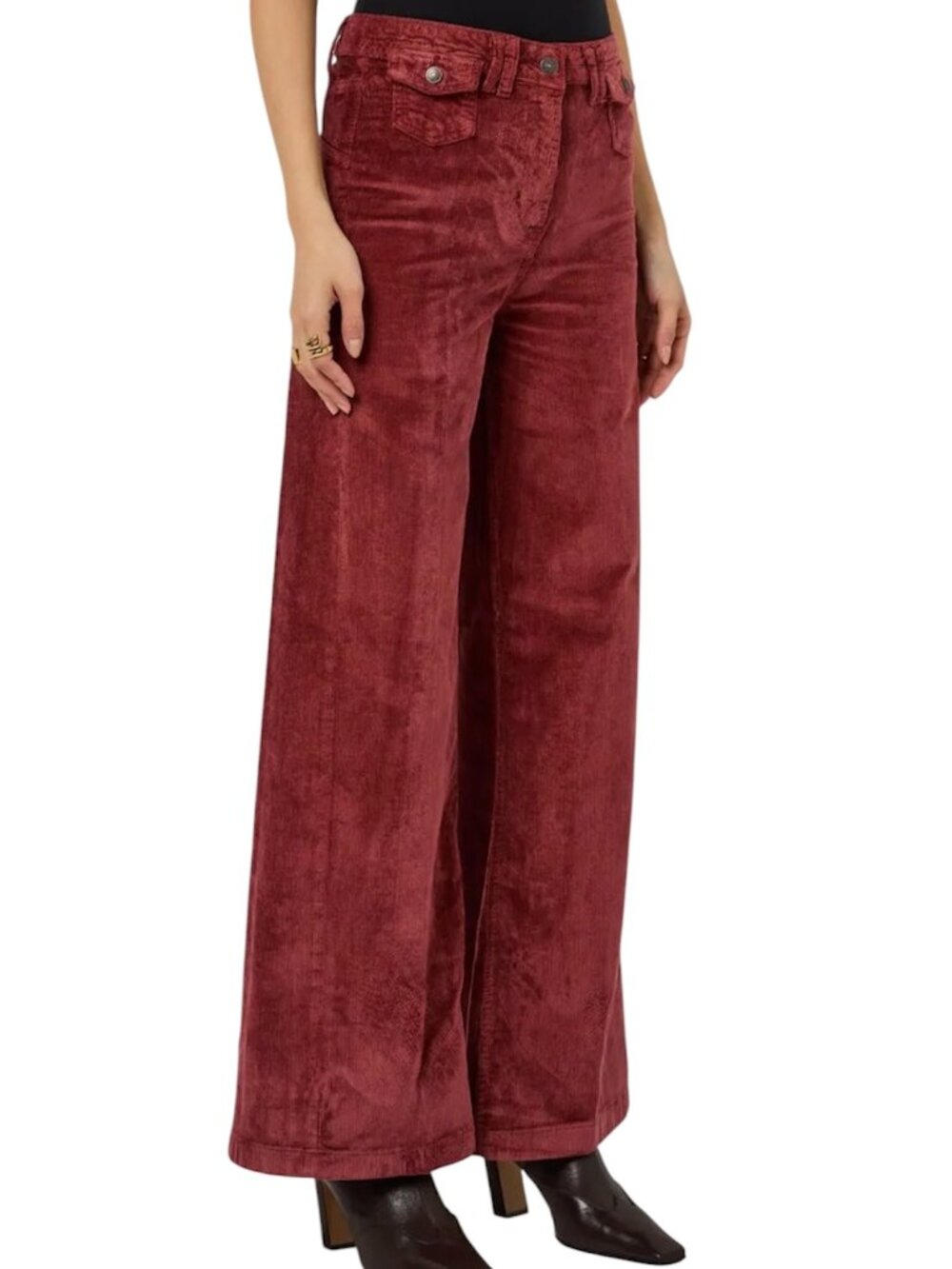 Free People We The Free Kellee Corduroy Palazzo Pants Sz 29 High-Rise Wide leg